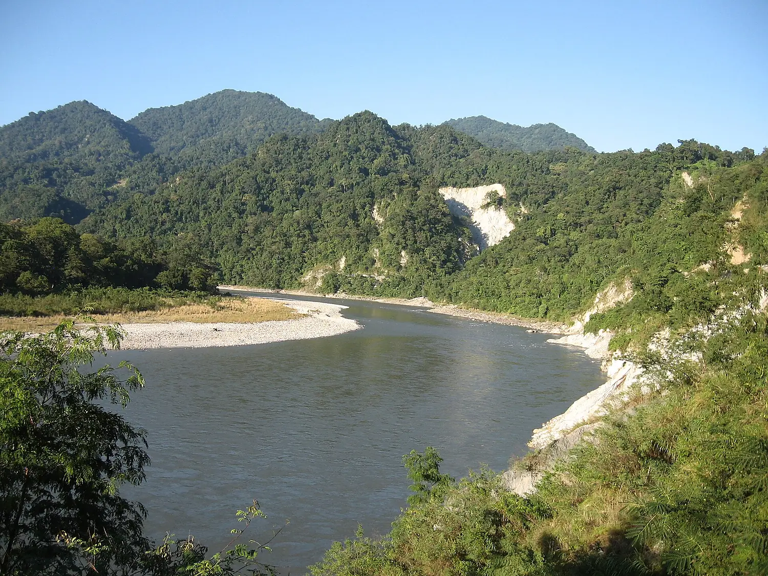 The Manas River Entering Indian Side from Bhutan Himalayas
