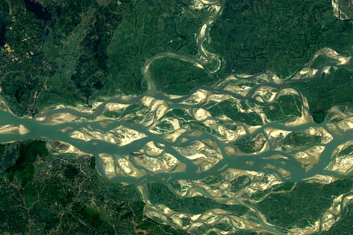 Manas River: satellite view of the mouth