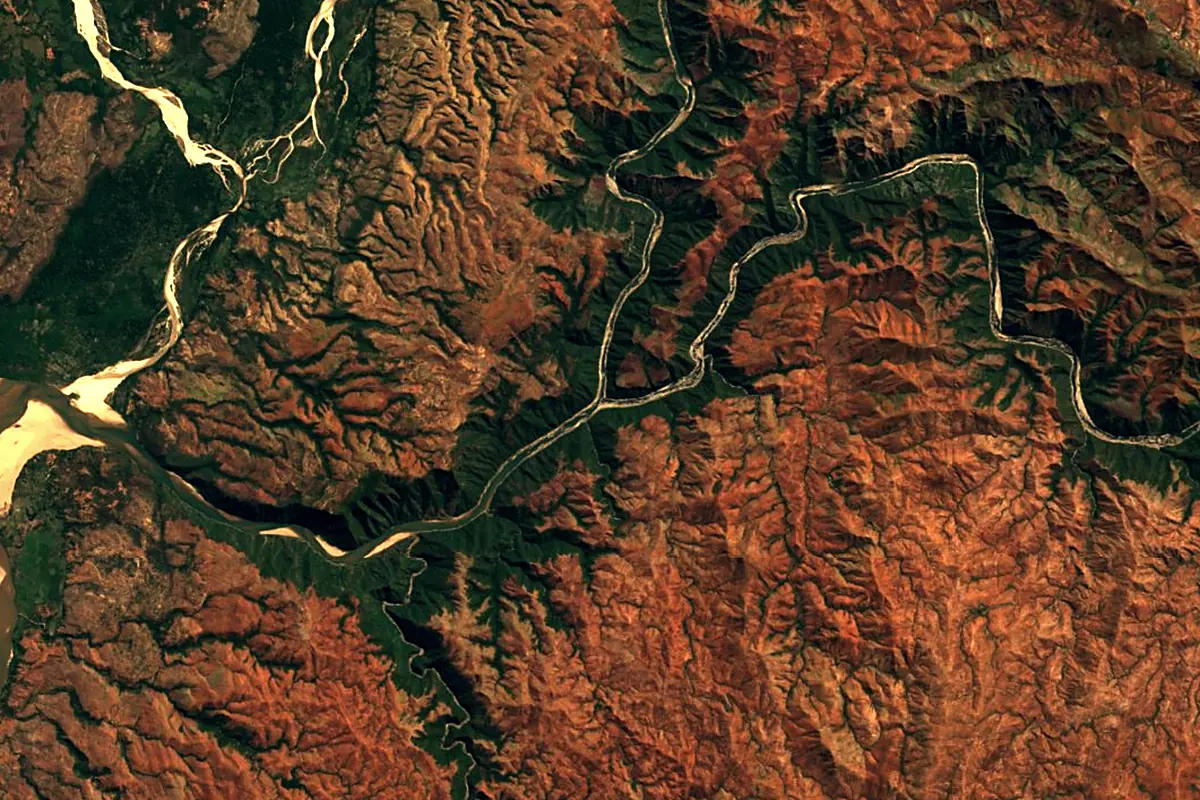 Mangoky River: satellite view of the source