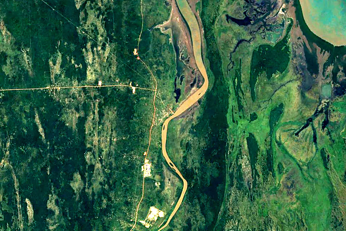 Maputo River: satellite view of the mouth
