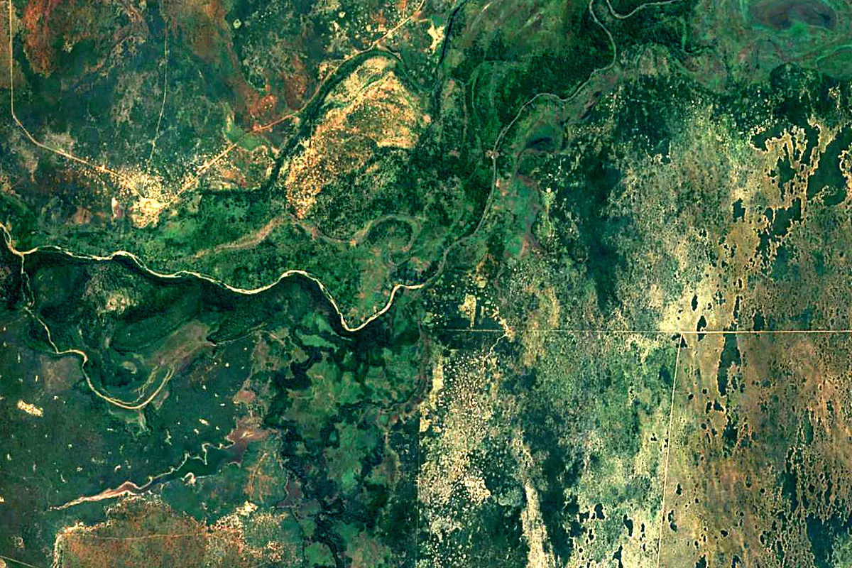 Maputo River: satellite view of the source
