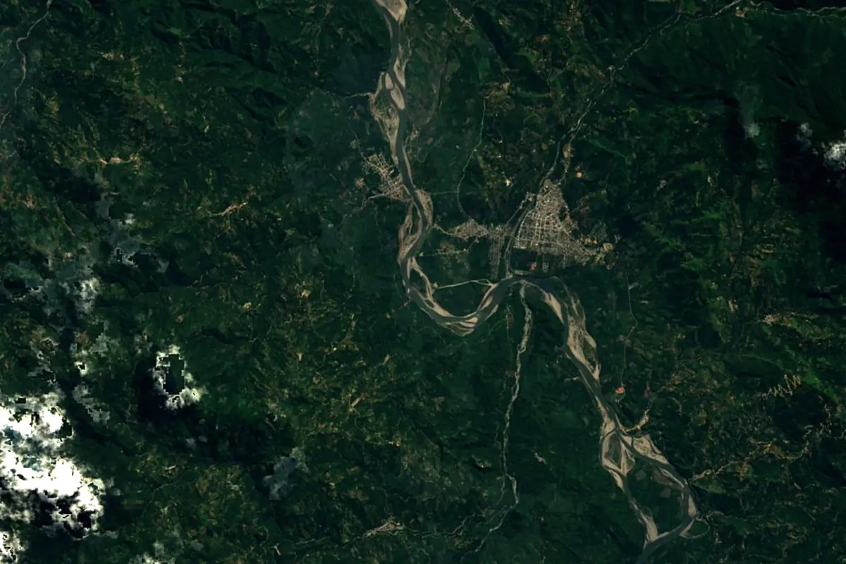 Marañón River: satellite view of the source