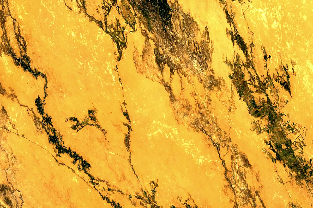 Marghab River: satellite view of the mouth