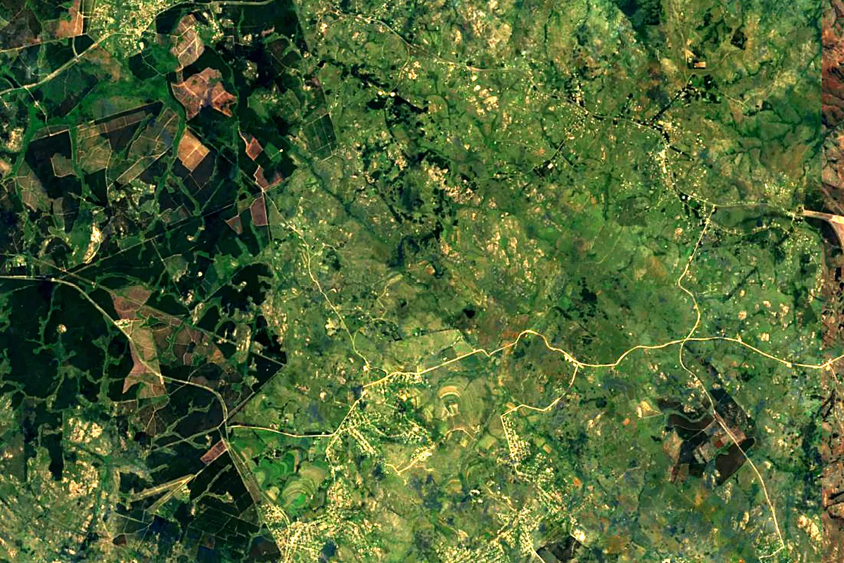 Mbabane River: satellite view of the source