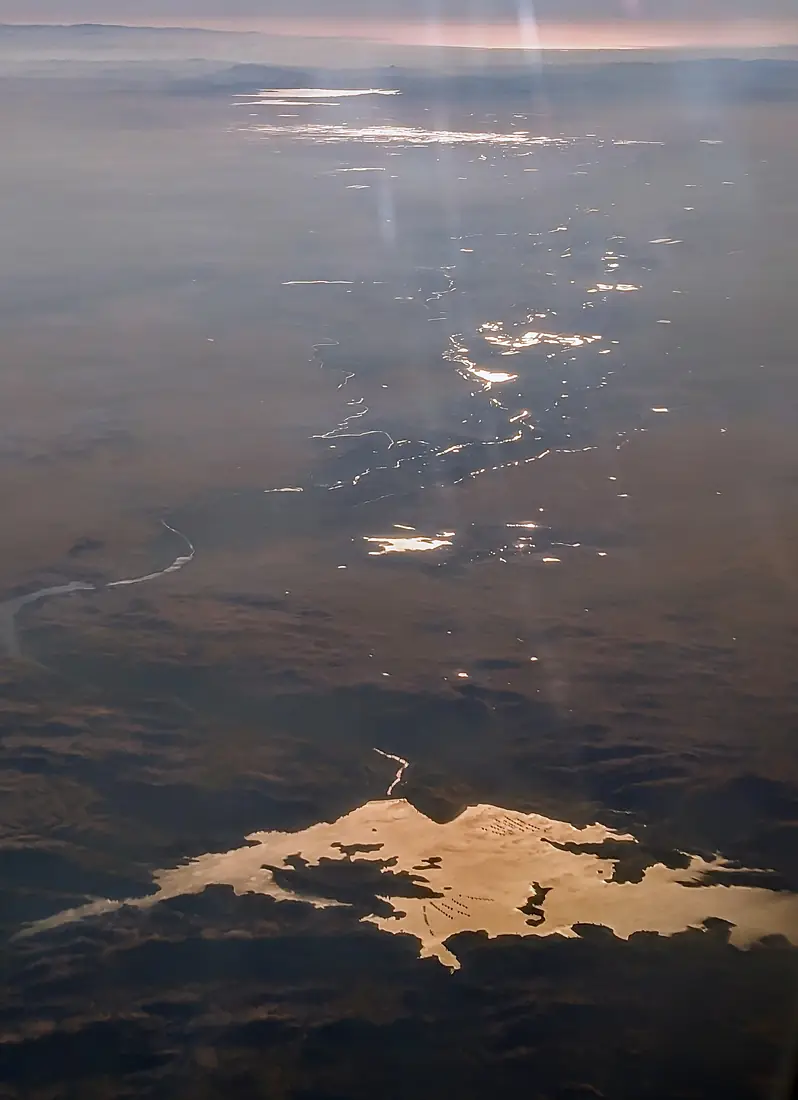 Lake McClure and Merced River aerial