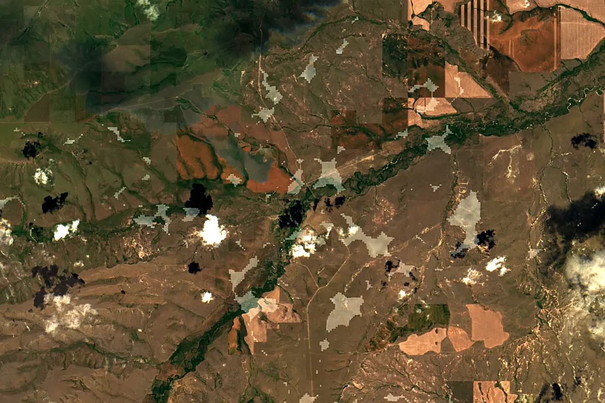 Milk River: satellite view of the source