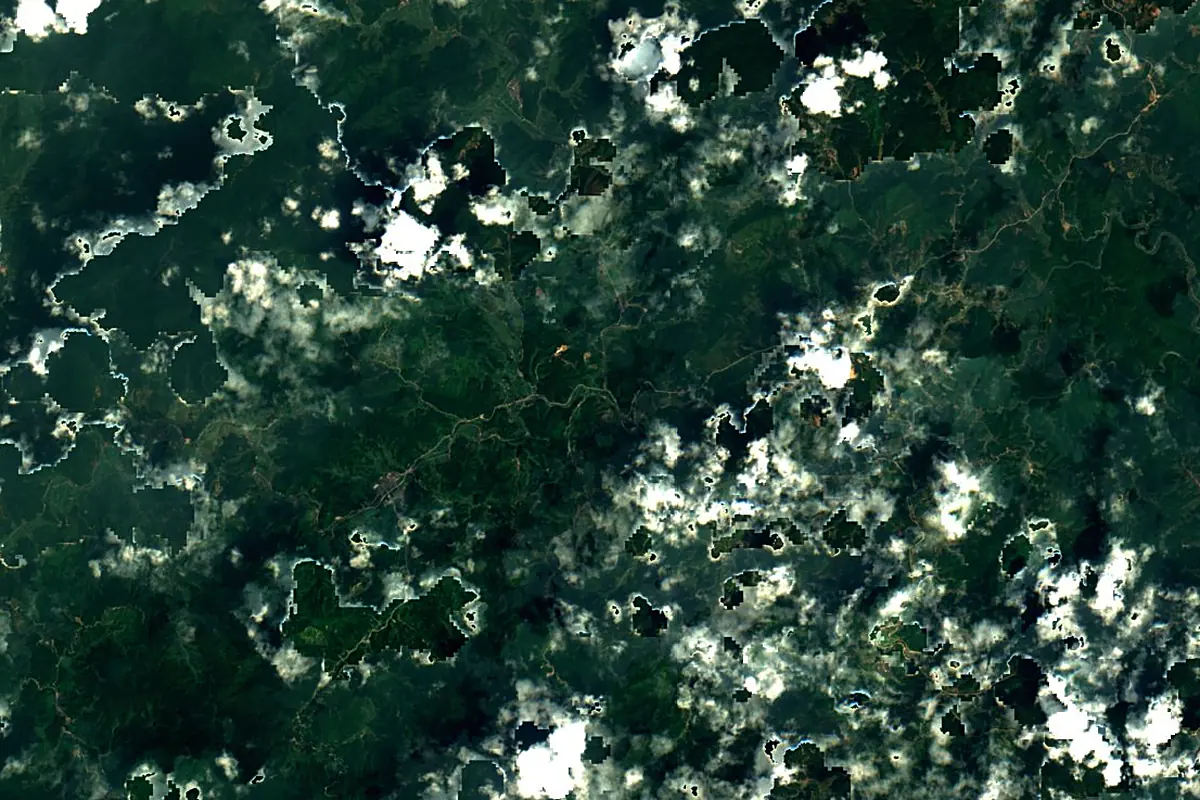 Min River: satellite view of the source