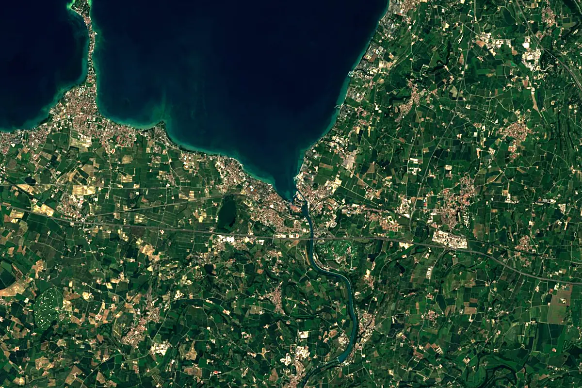 Mincio: satellite view of the source