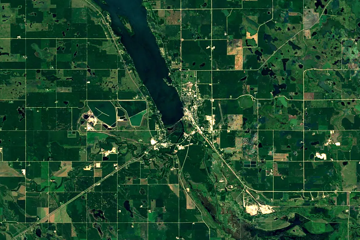 Minnesota River: satellite view of the source