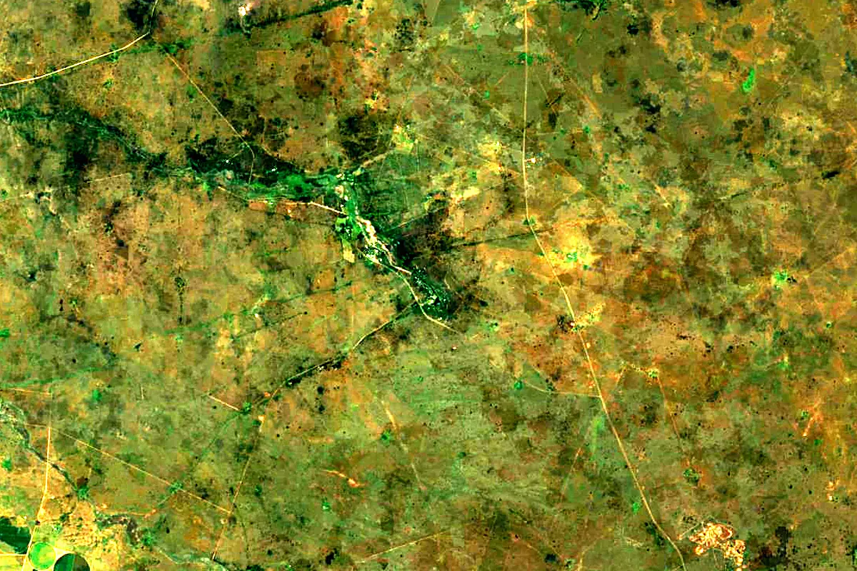 Molopo River: satellite view of the source
