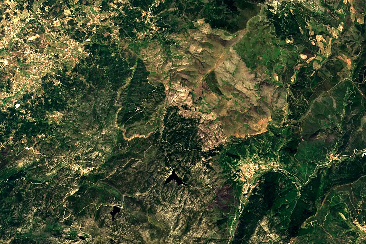 Mondego River: satellite view of the source