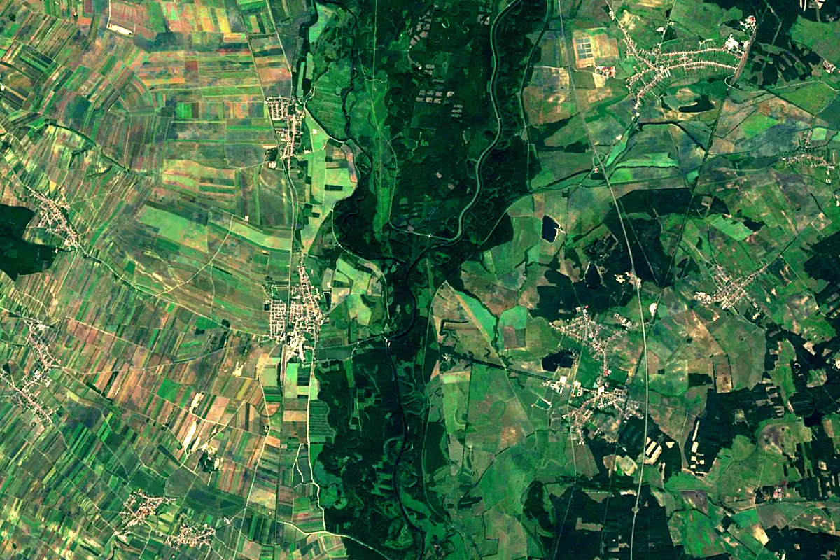 Morava: satellite view of the mouth