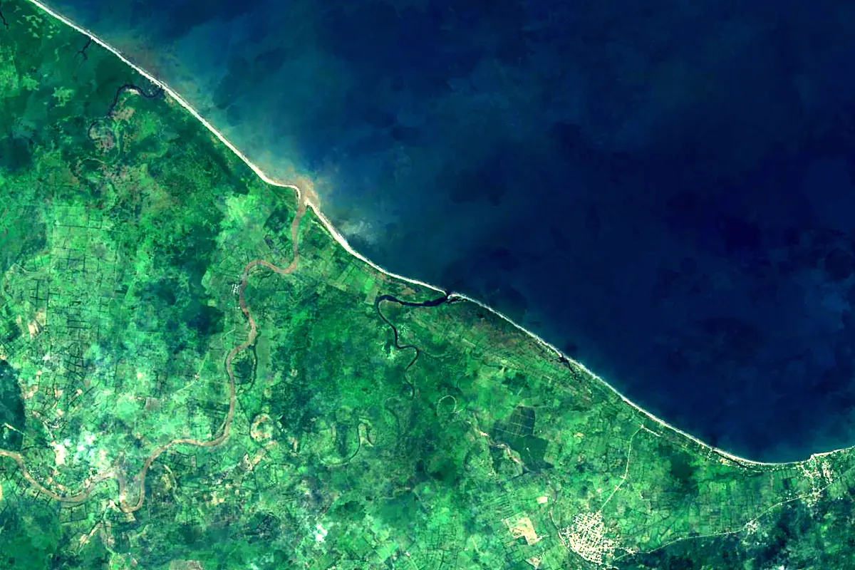 Motagua River: satellite view of the mouth
