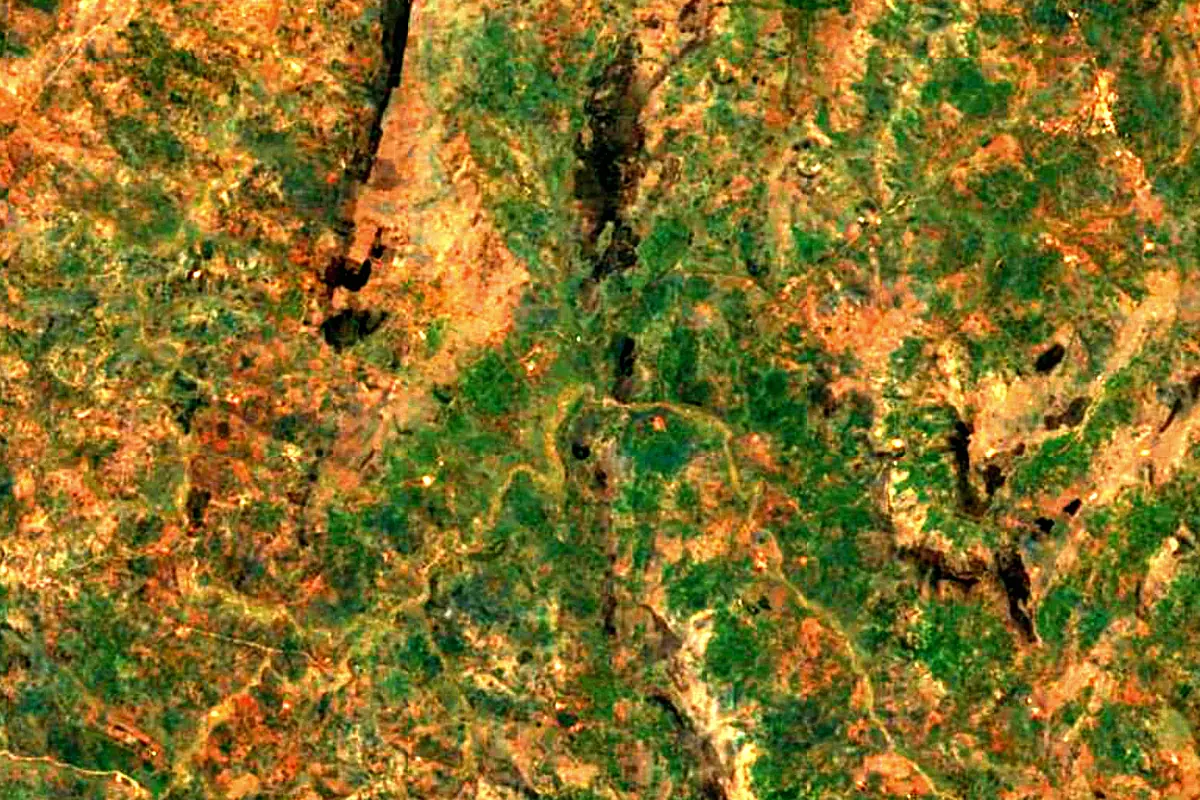 Mubarazi River: satellite view of the mouth