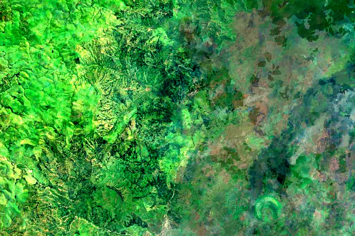 Mugere River: satellite view of the source