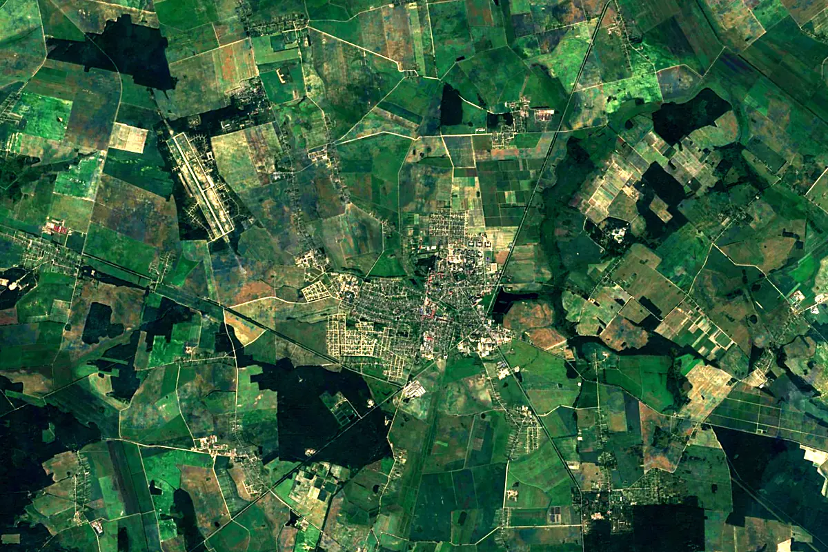 Mukhavets River: satellite view of the source