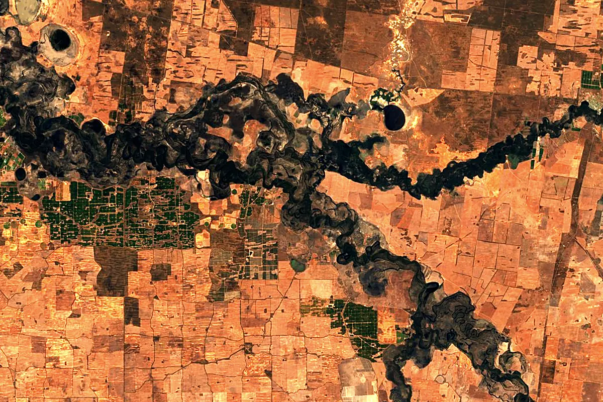 Murrumbidgee River: satellite view of the mouth