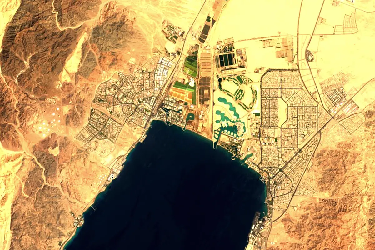 Nahal Roded: satellite view of the mouth