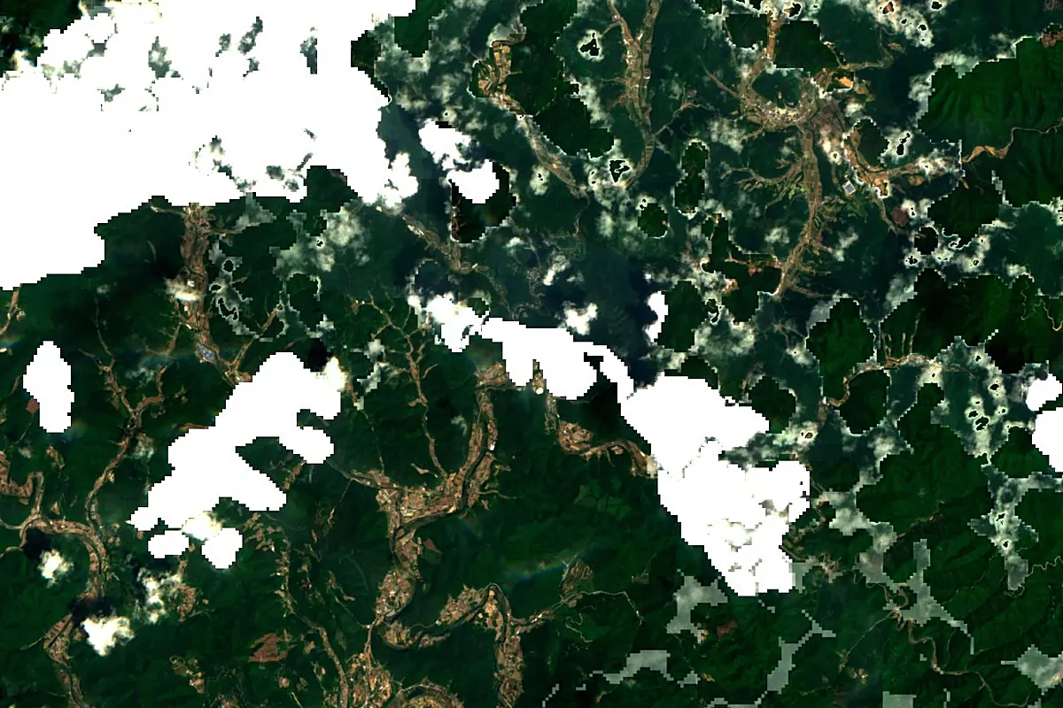 Nakdong River: satellite view of the source