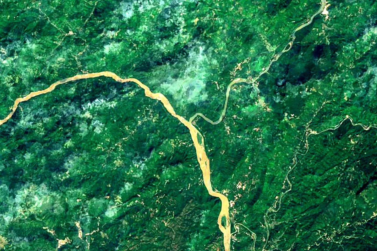 Nam Ou: satellite view of the mouth