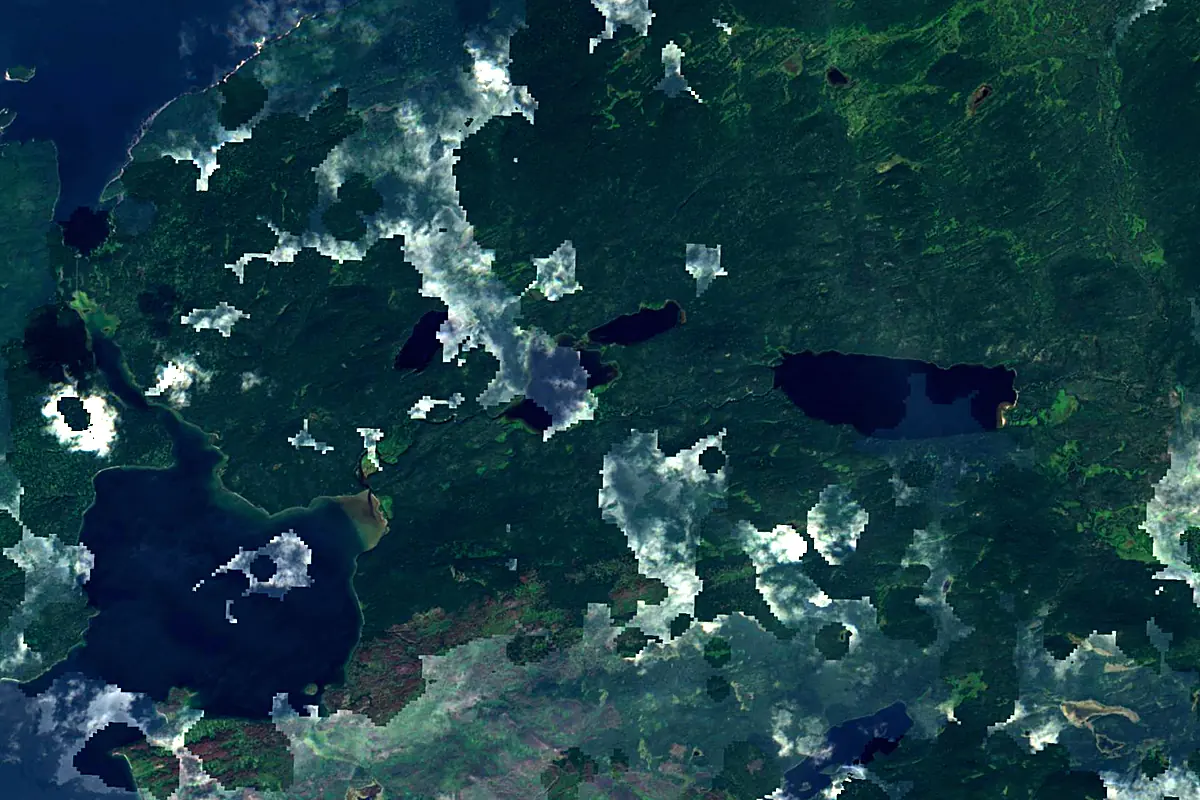 Nechako River: satellite view of the source