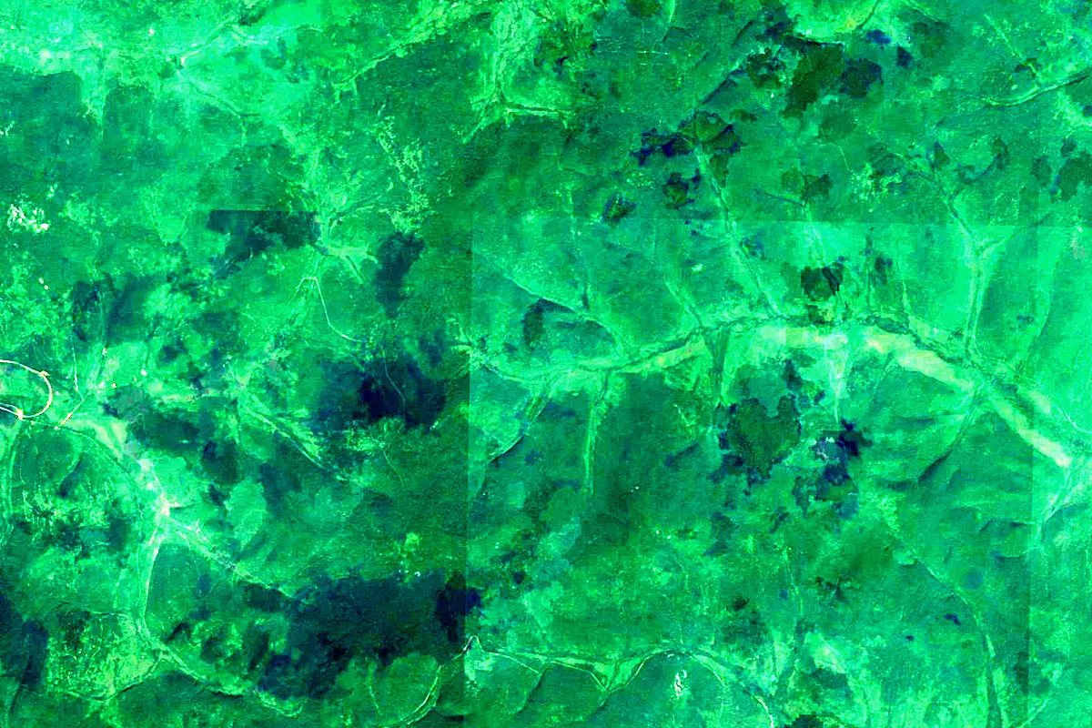 Nen River: satellite view of the source