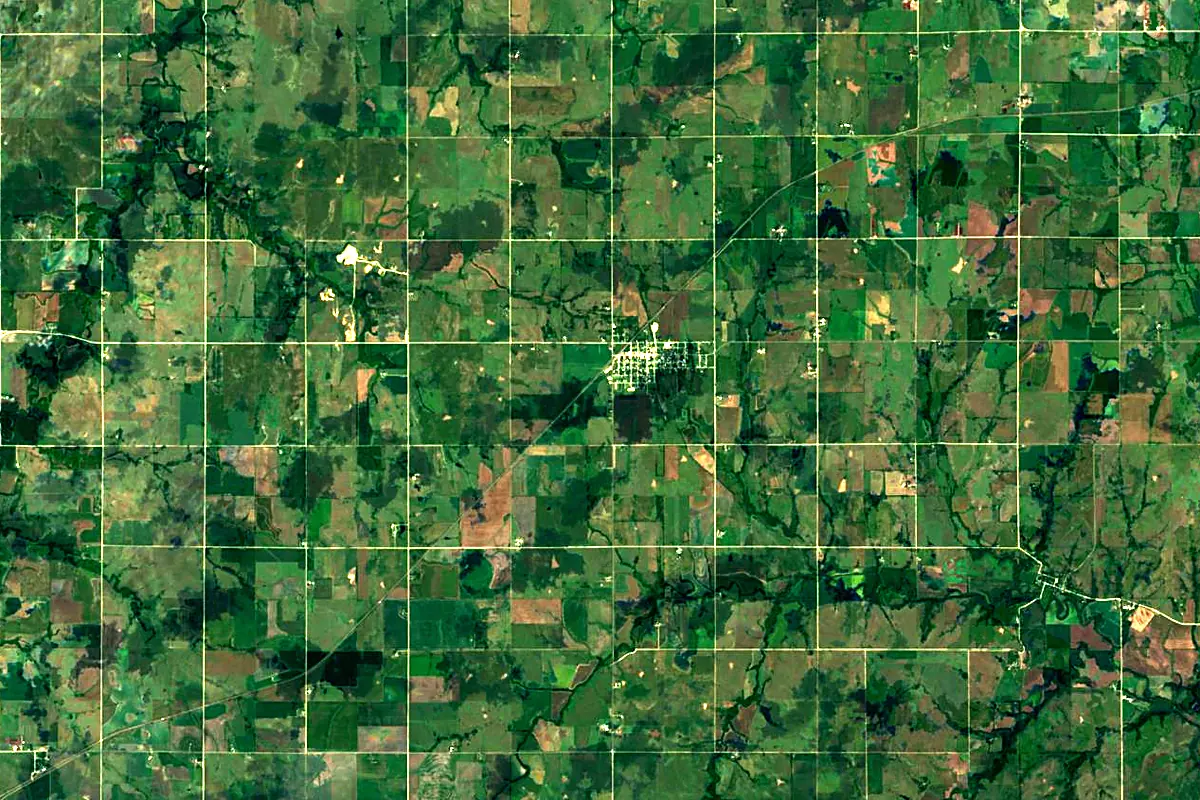 Neosho River: satellite view of the source