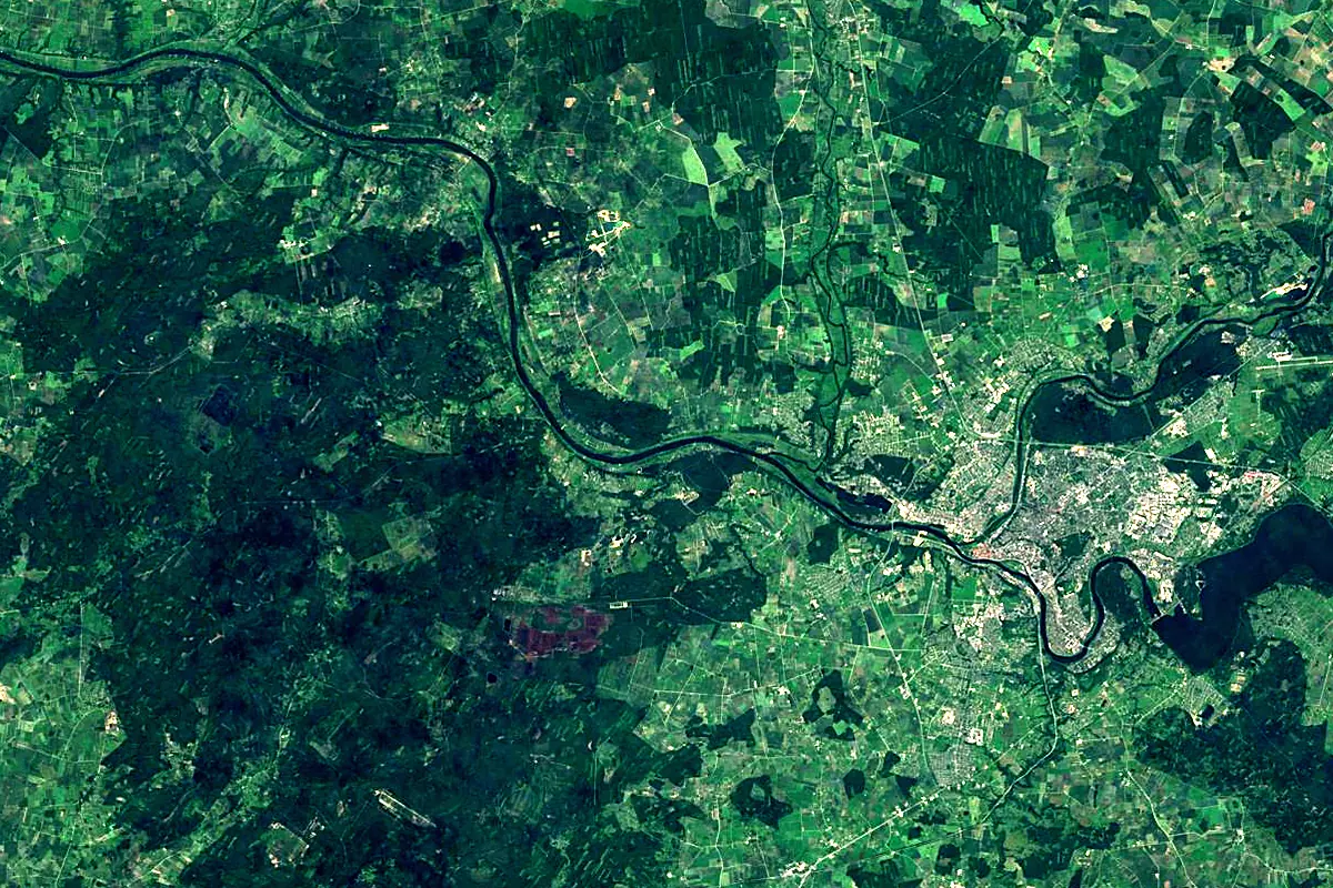 Nevėžis: satellite view of the mouth
