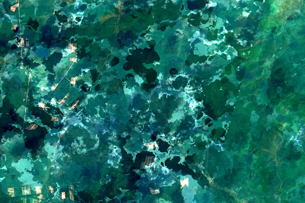 Nizhnyaya Tunguska: satellite view of the source