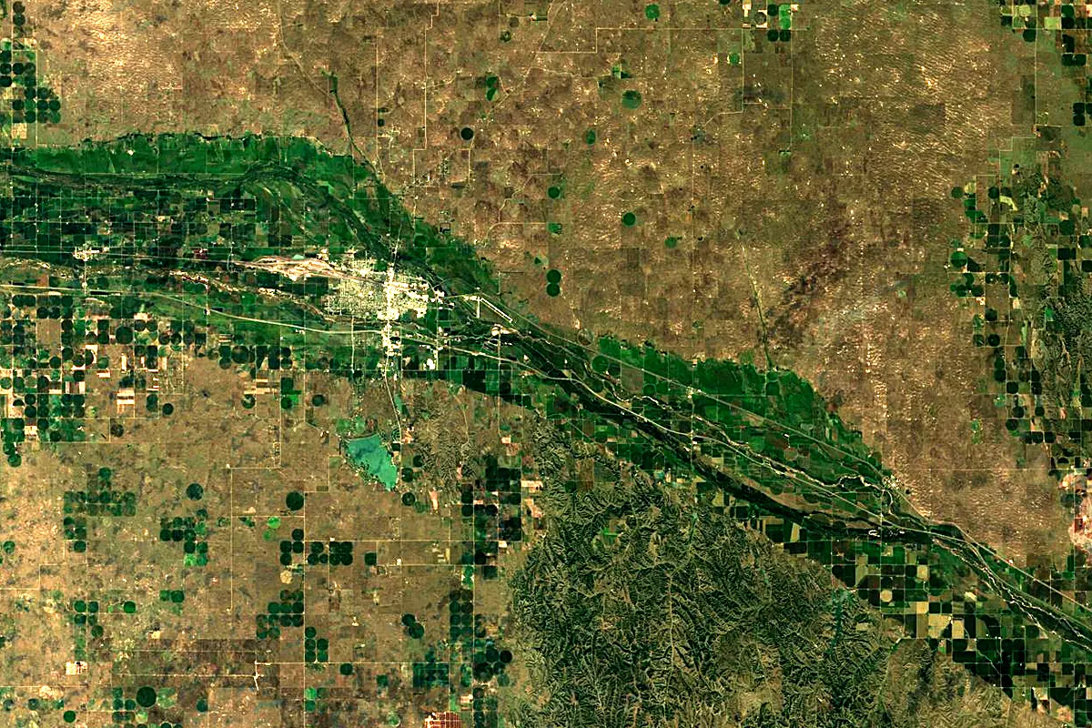 North Platte River: satellite view of the mouth