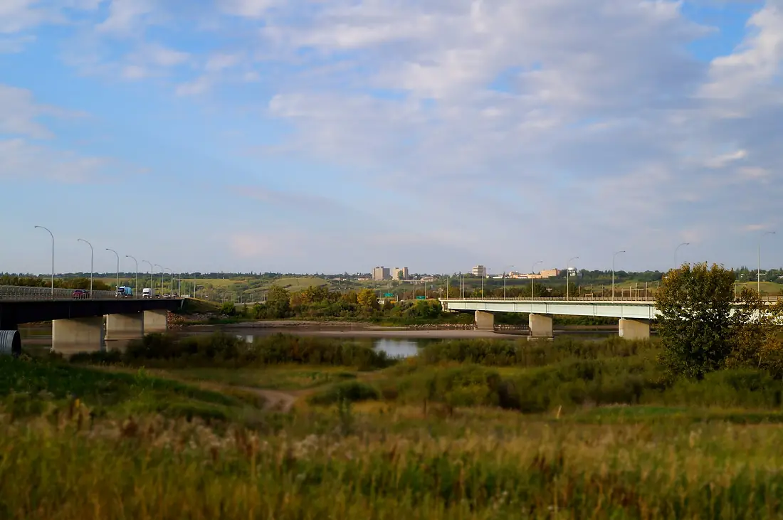 North Battleford from South side of North Saskatchewan River