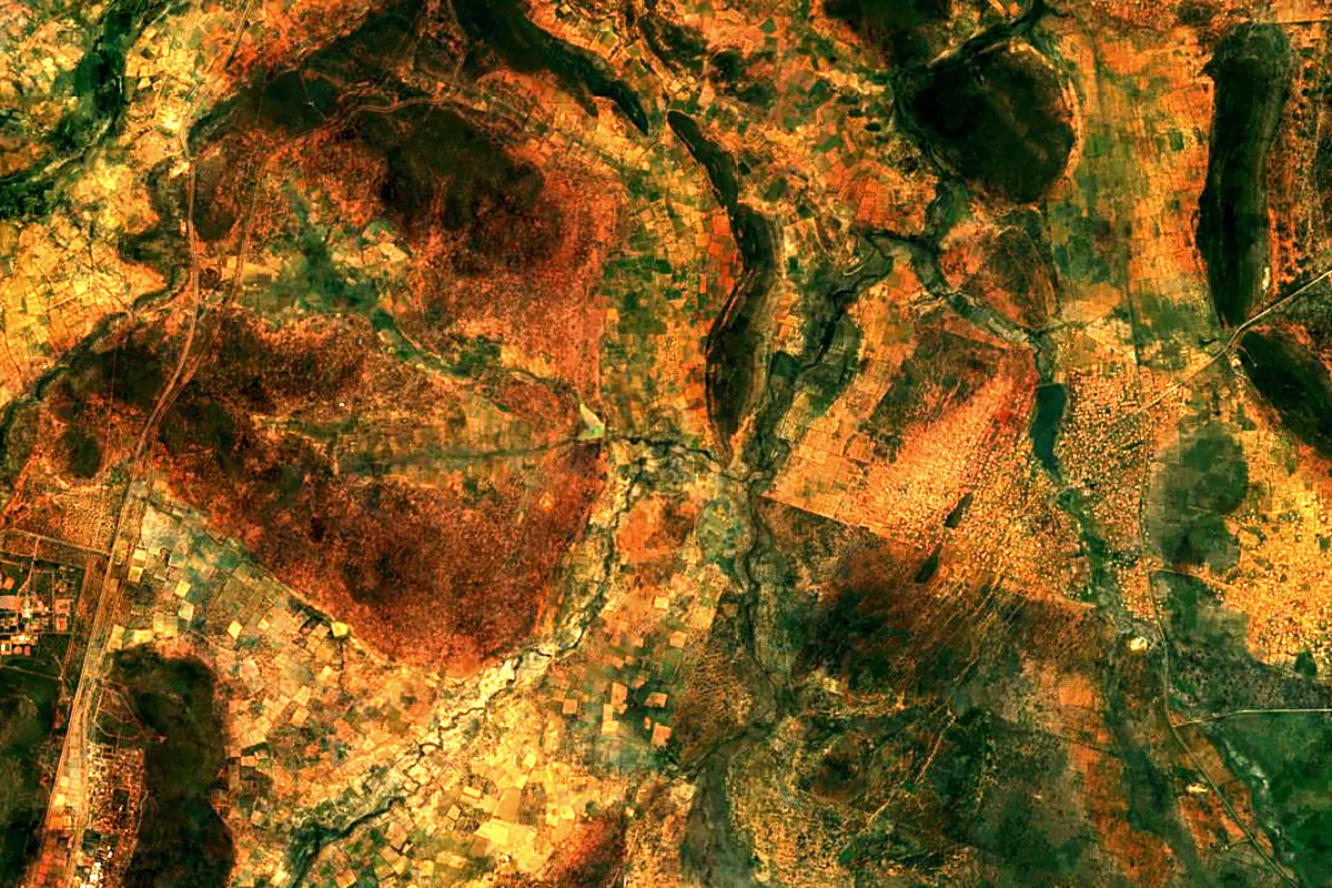 Notwane River: satellite view of the source