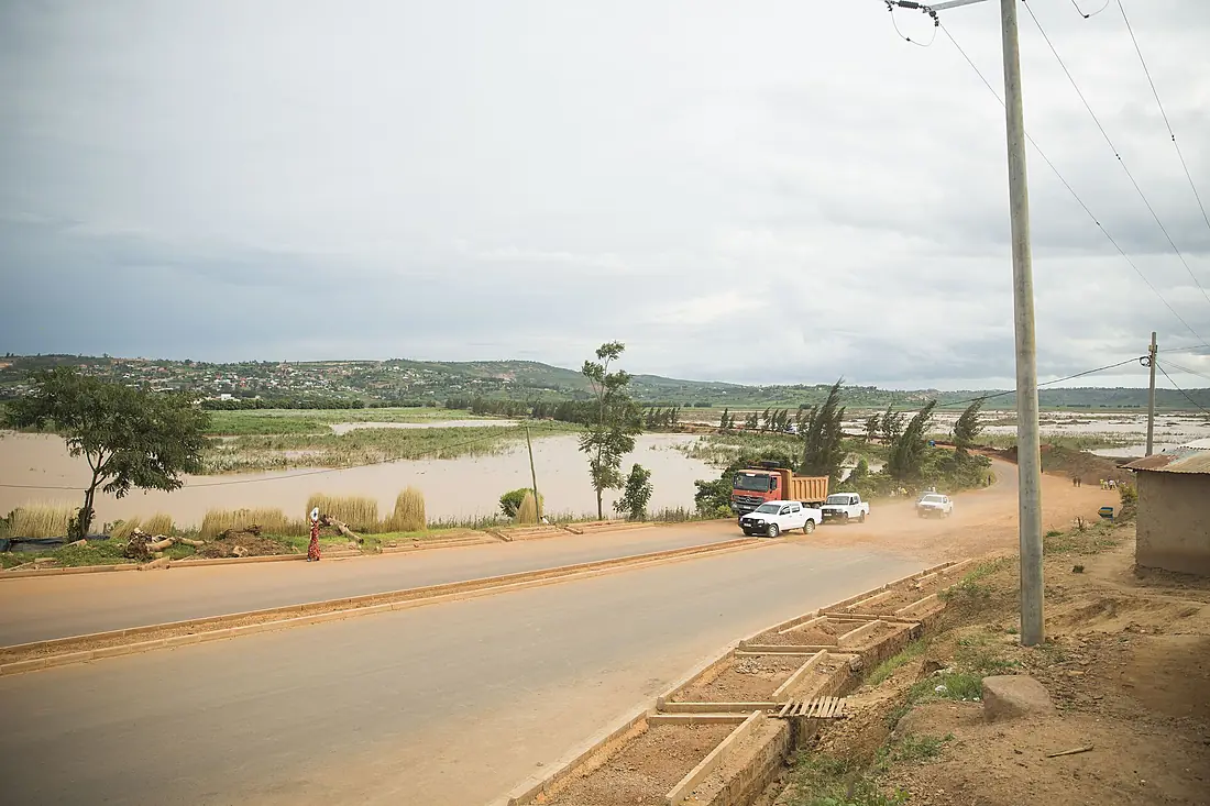 Bugesera road to River Nyabarongo in Rwanda