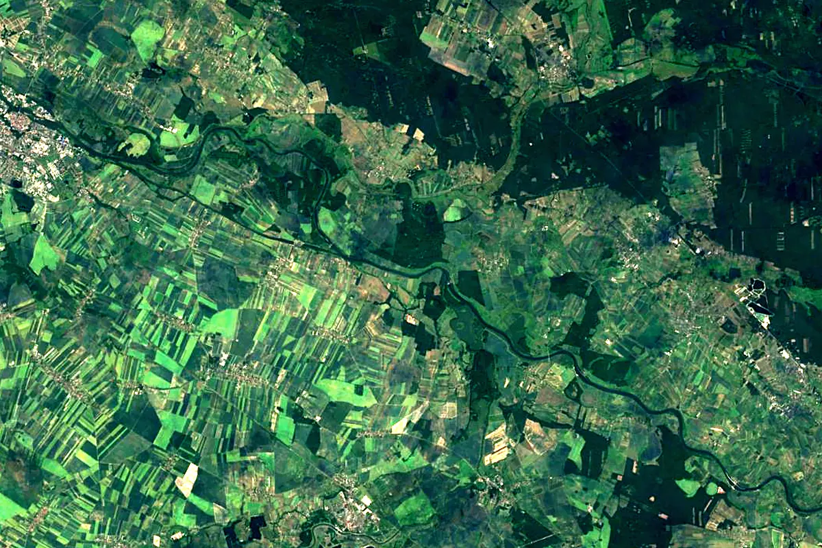 Nysa Kłodzka: satellite view of the mouth