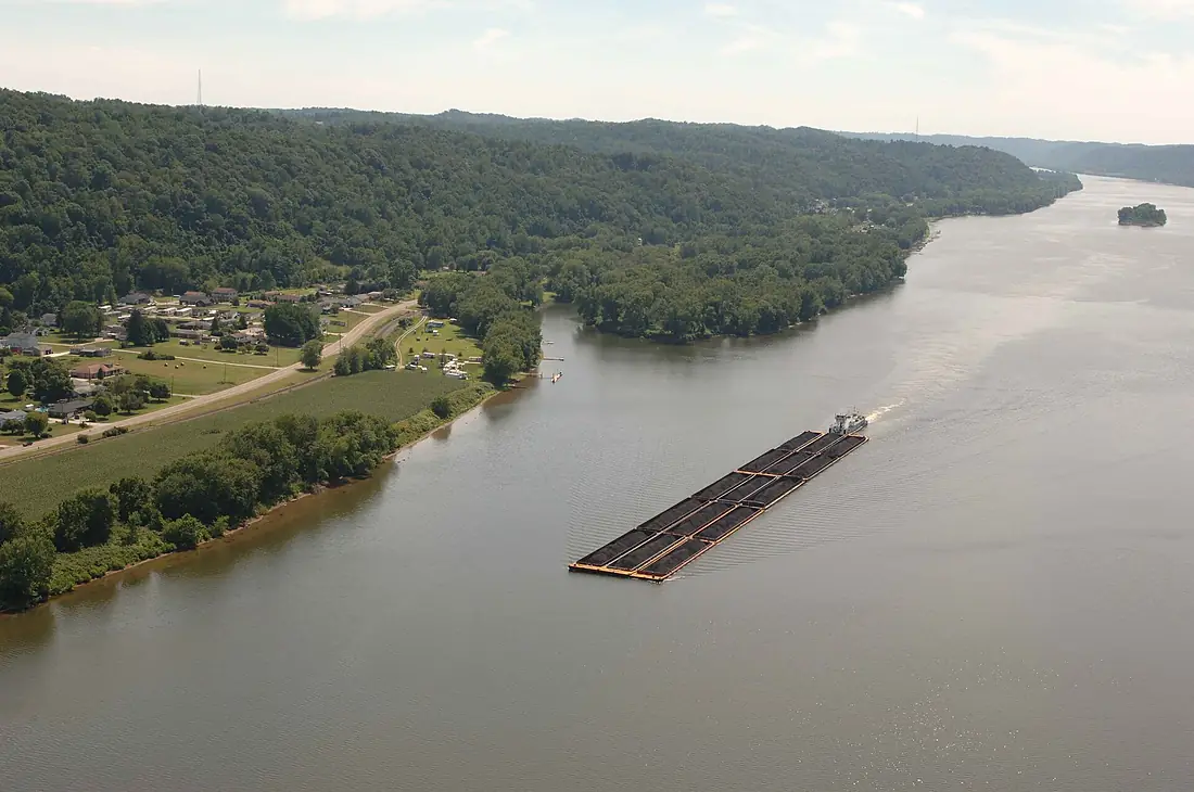 Barge on the ohio river