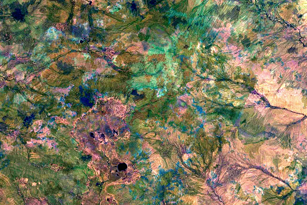 Olenyok: satellite view of the source
