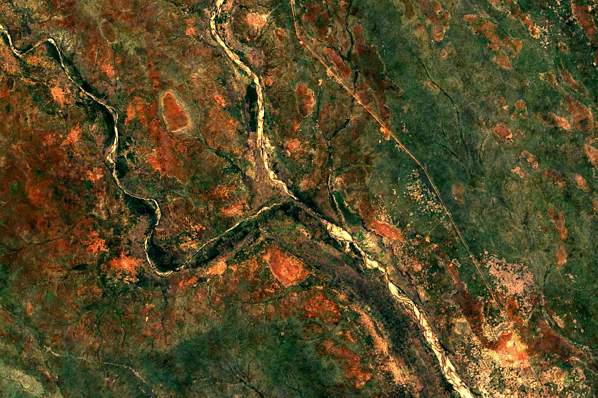 Olifants River (Limpopo): satellite view of the mouth