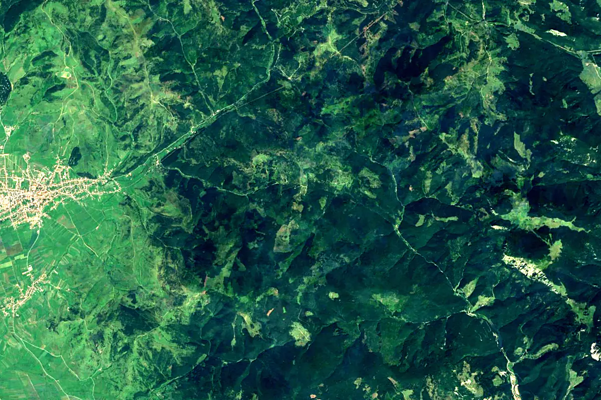 Olt River: satellite view of the source