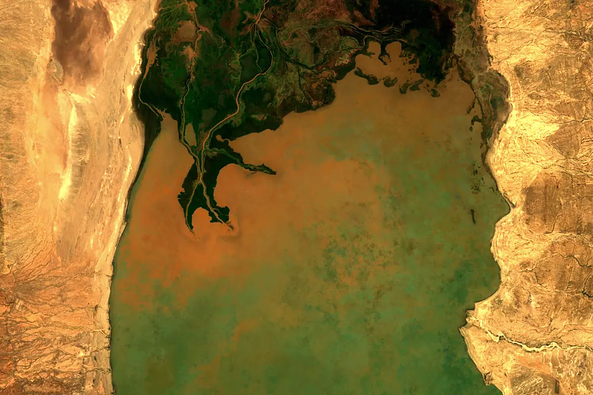 Omo River: satellite view of the mouth