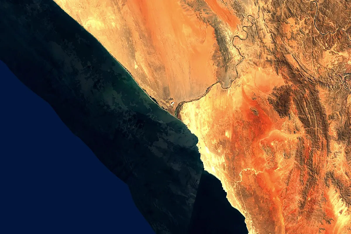 Orange River: satellite view of the mouth