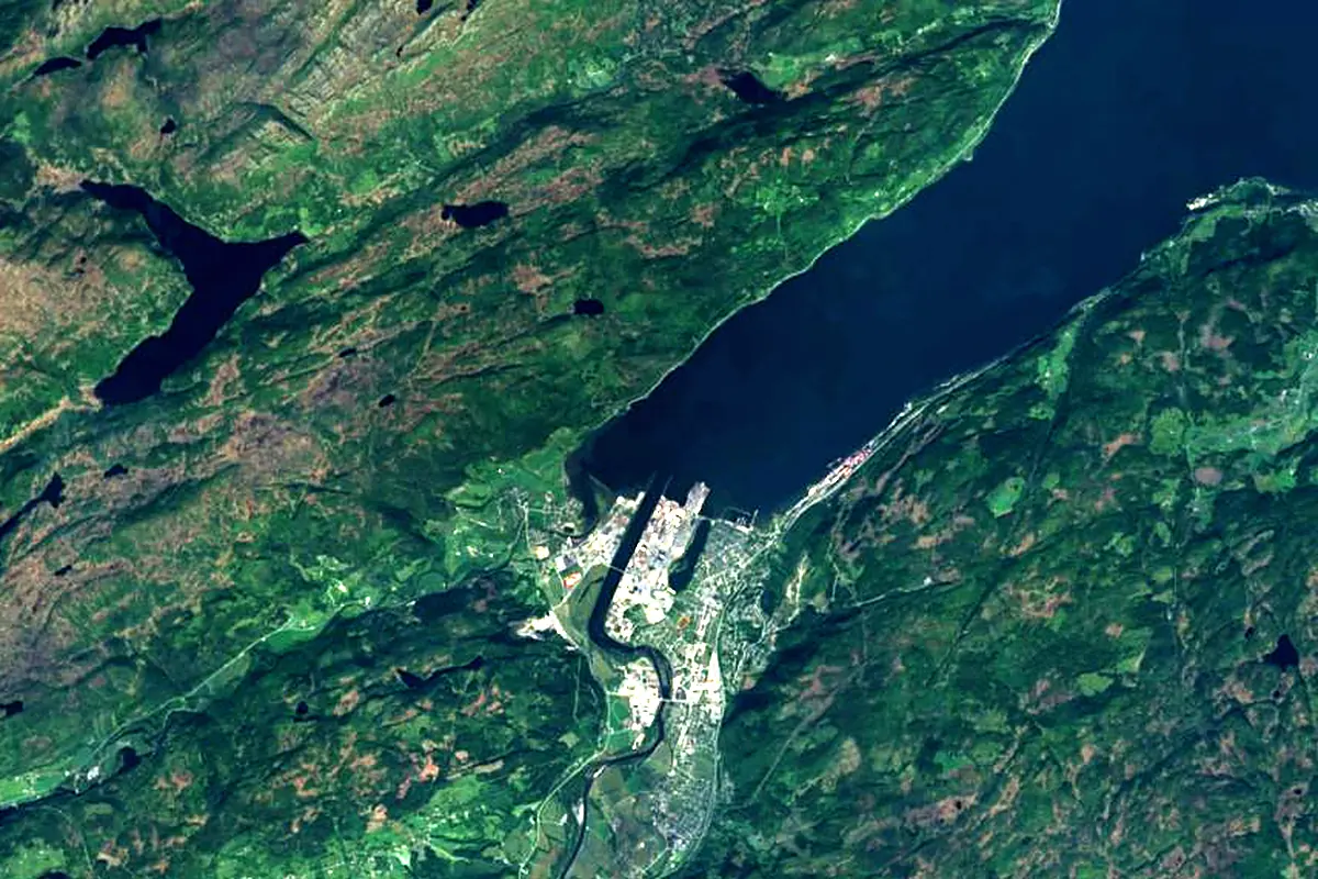Orkla: satellite view of the mouth