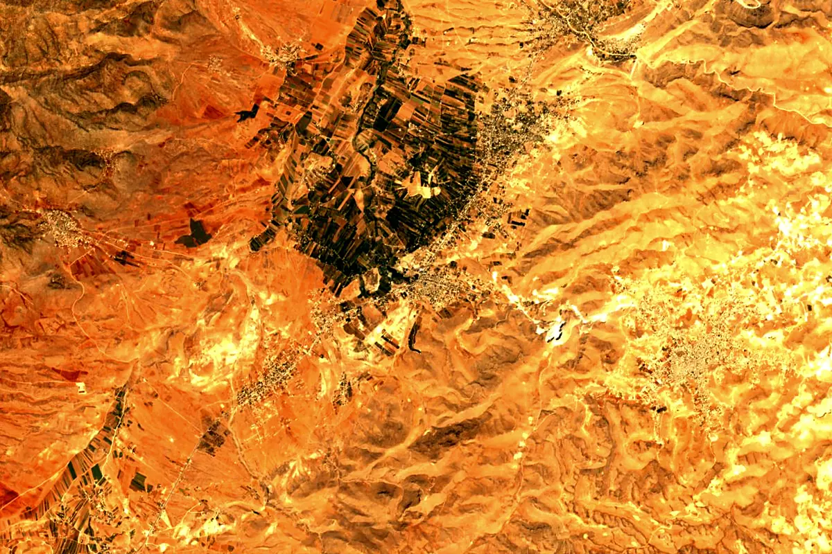 Orontes River: satellite view of the source