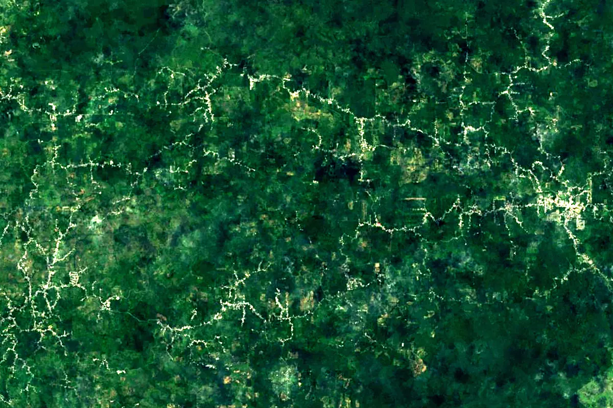 Ortoire River: satellite view of the source