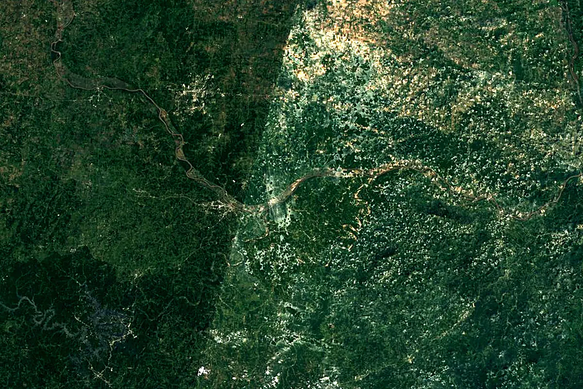 Osage River: satellite view of the mouth