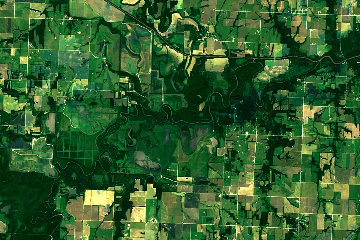 Osage River: satellite view of the source