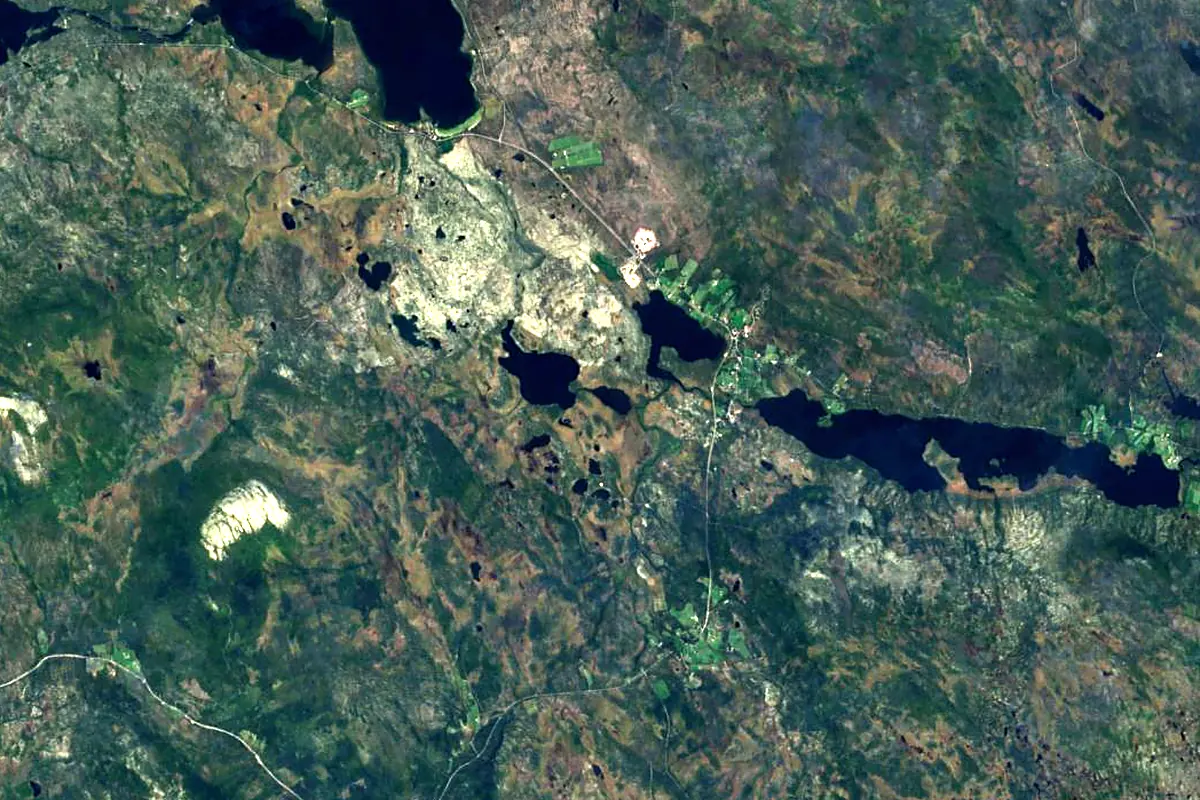 Österdal River: satellite view of the source