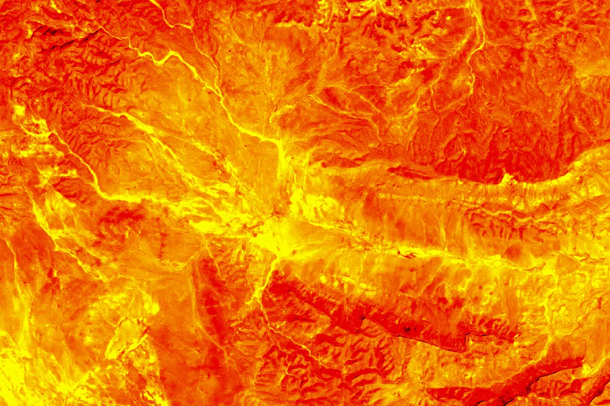 Oued Guir: satellite view of the source