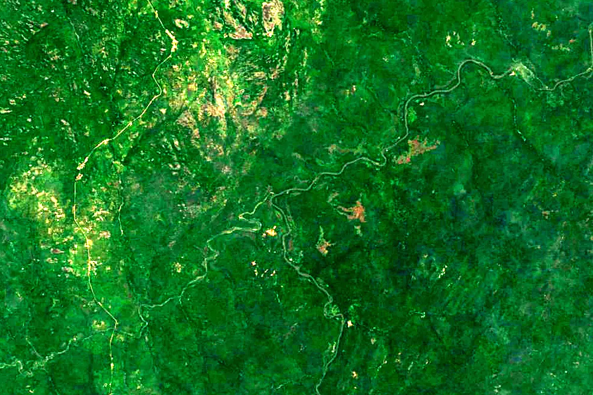 Ouham River: satellite view of the source