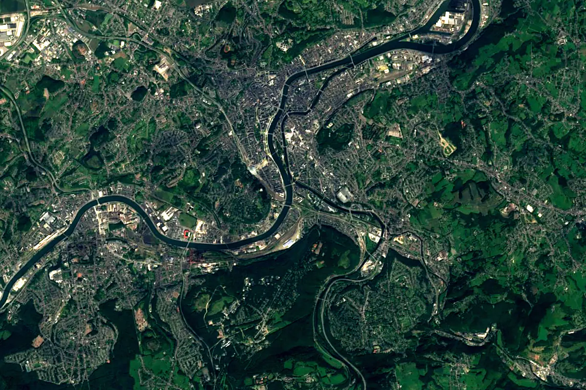 Ourthe: satellite view of the mouth