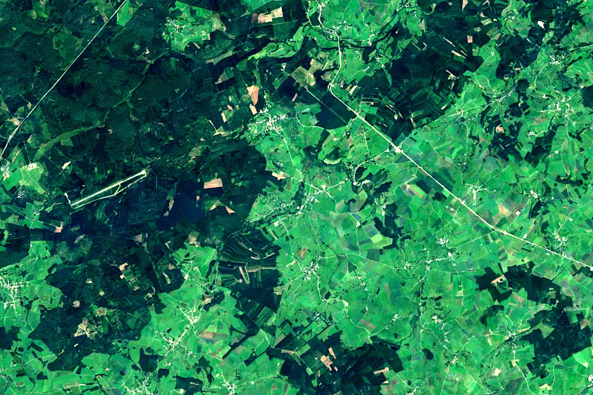 Ourthe: satellite view of the source